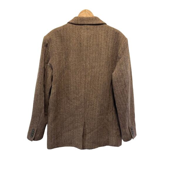 L. L. Bean sports coat jacket 42 R herringbone tweed Shetland Wool Thinsalate - Picture 6 of 10